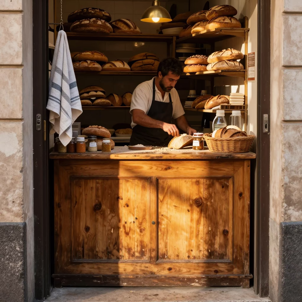 Seasoning Bread in Rome in in Rome, Italy