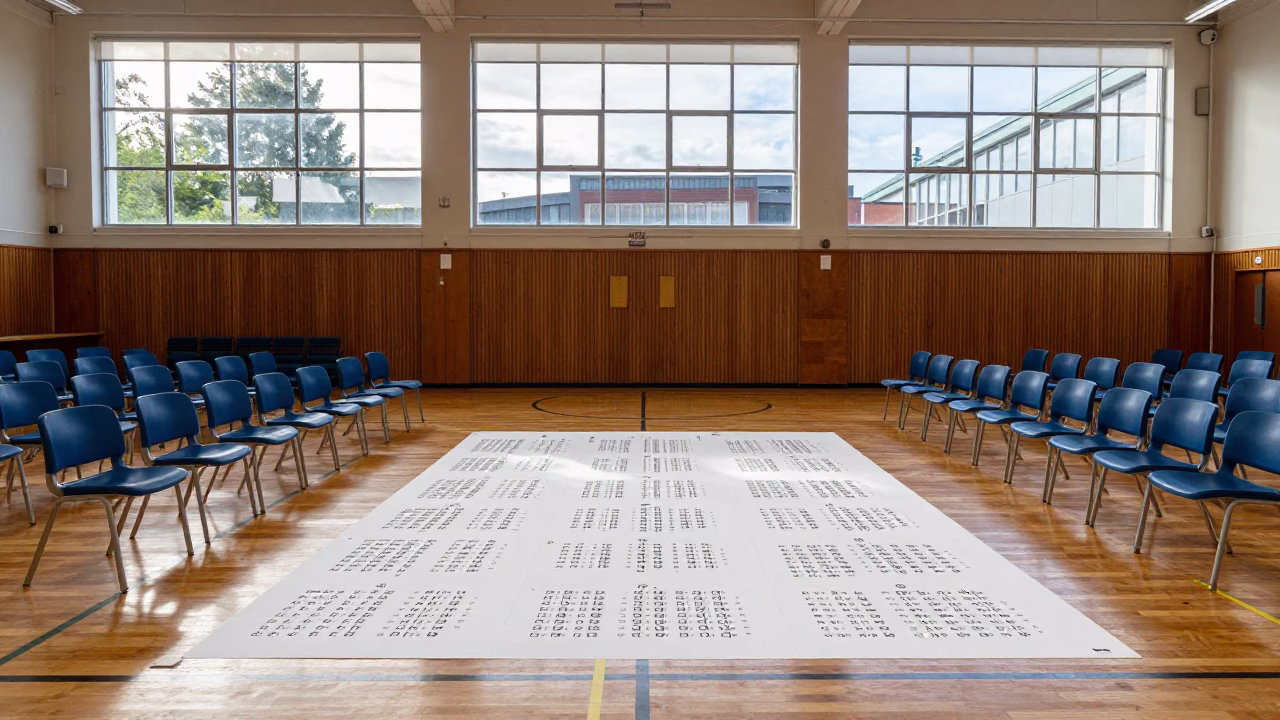 Seating Plan in Christchurch at Clear Late-afternoon Light in in Christchurch, New Zealand