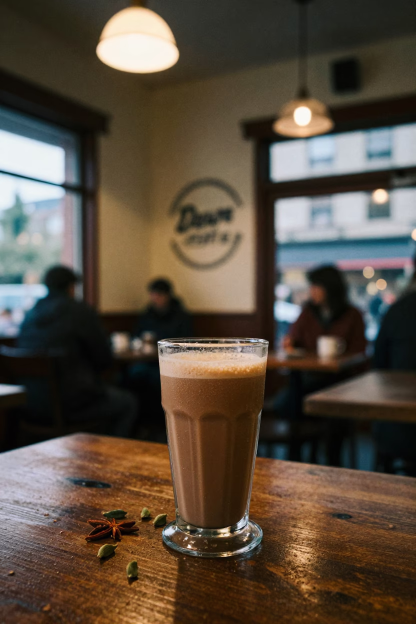 Seattle Dawn Coffee Shop Interior with Chai and Chili Peppers in in Seattle, Washington, United States