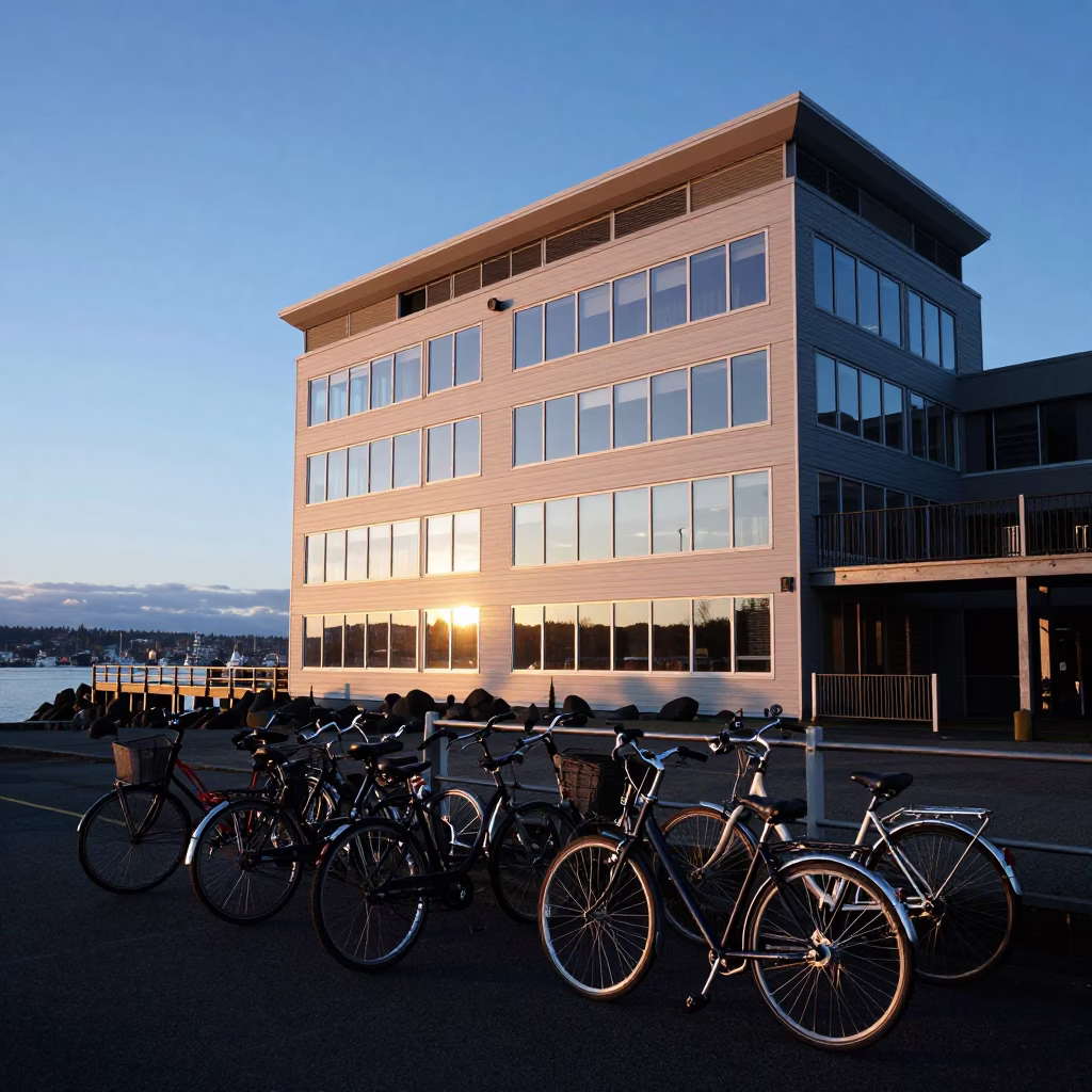 Seattle Lecture Building at The Early Morning Light in in Seattle, Washington, United States