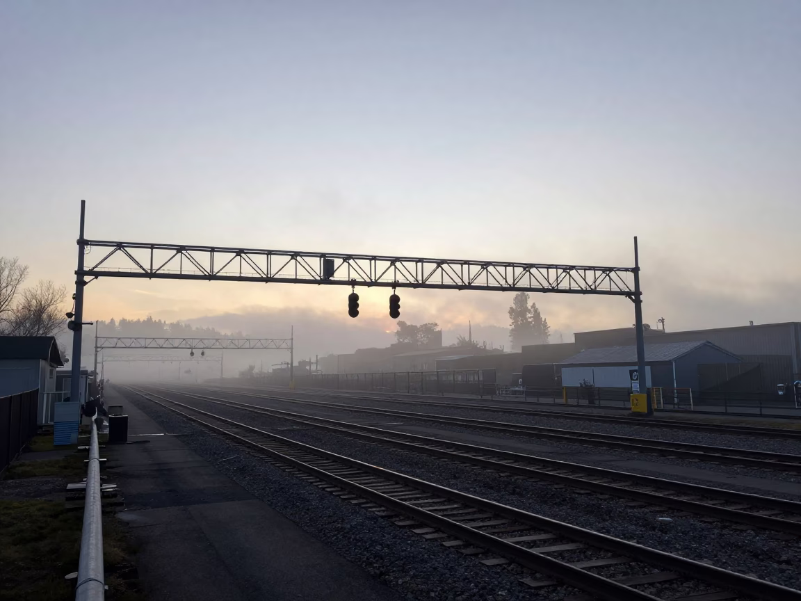 Seattle Light Mist at As First Light Reaches The Scene in in Seattle, Washington, United States