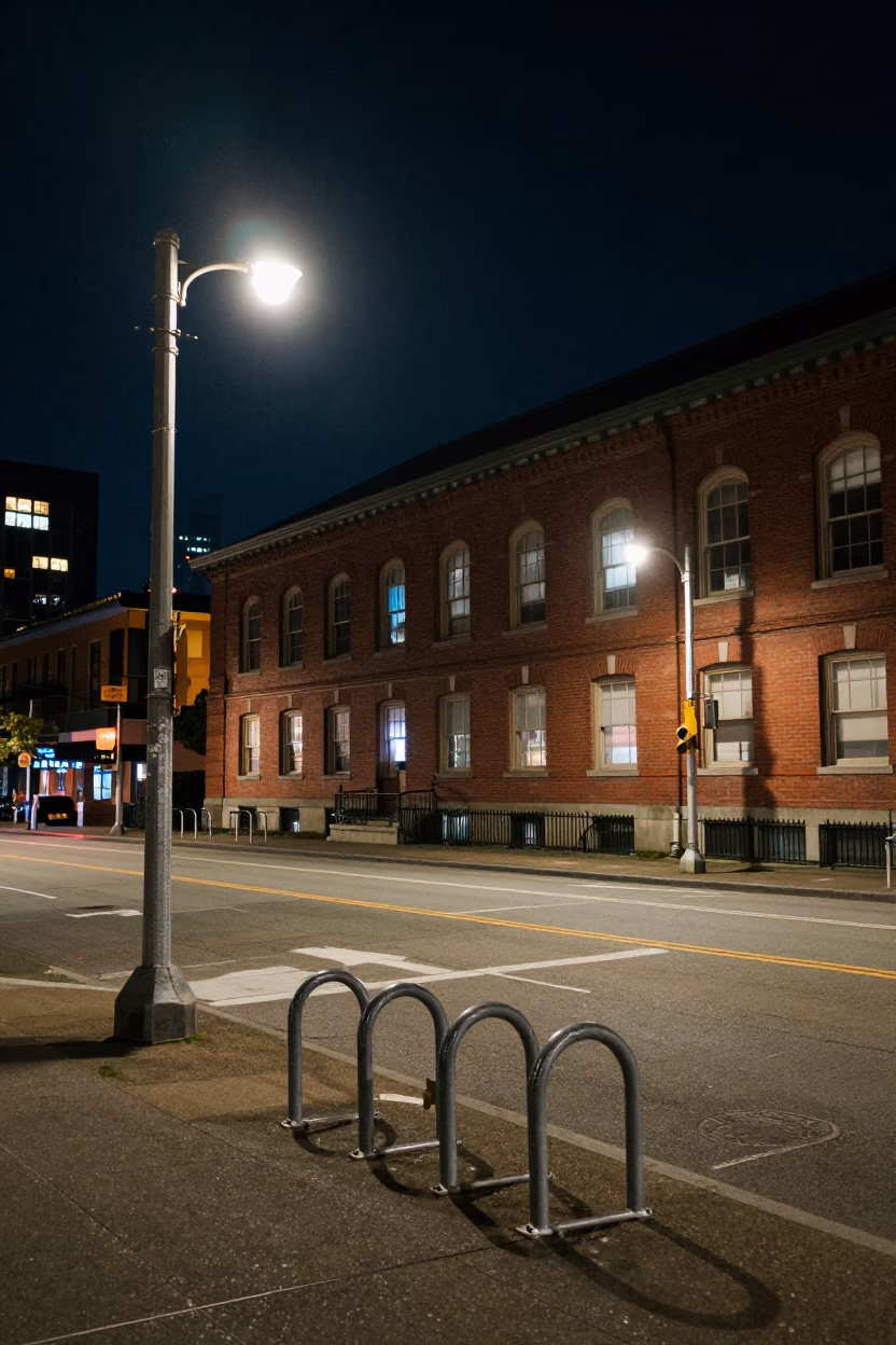 Seattle Street Lights at The Deepest Night Sky Light in in Seattle, Washington, United States