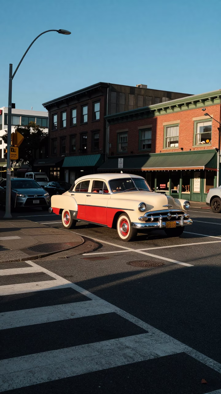 Seattle Street Scene at Clear Late-afternoon Light in in Seattle, Washington, United States