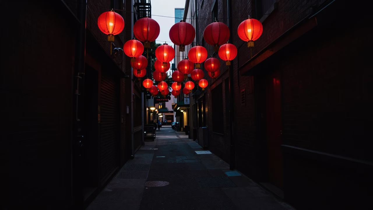 Seattle Urban Alleyway at The Predawn Darkness Light in in Seattle, Washington, United States