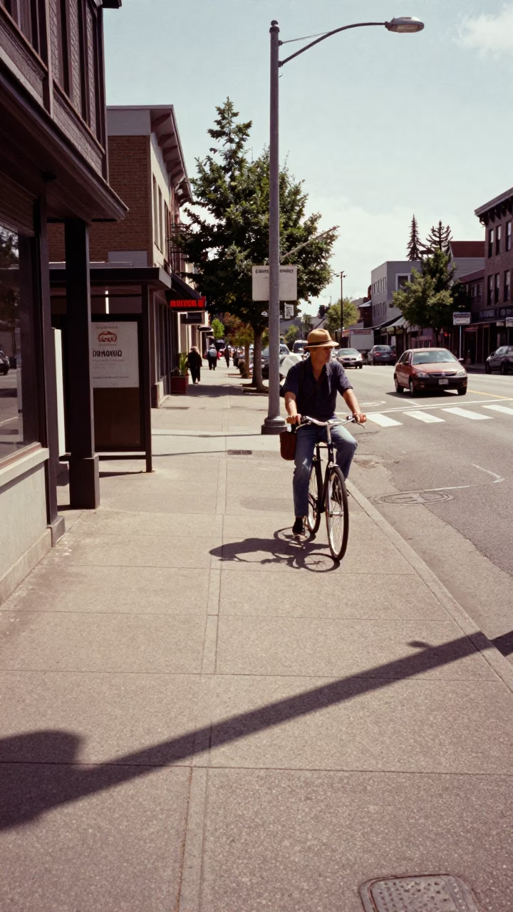 Seattle Washington Street Scene Under Flat Noon Light with Local Details in in Seattle, Washington, United States