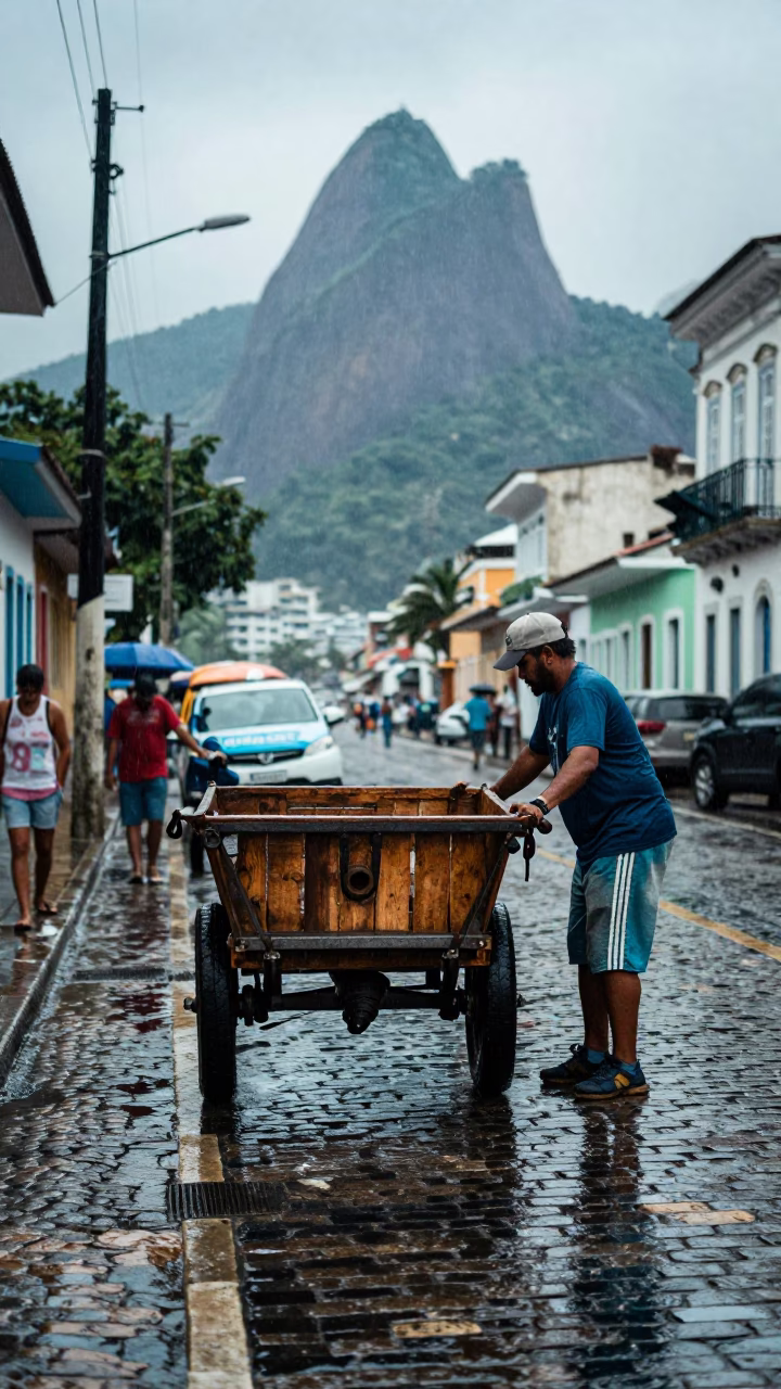 Securing Cart in Rio De Janeiro in in Rio de Janeiro, Brazil