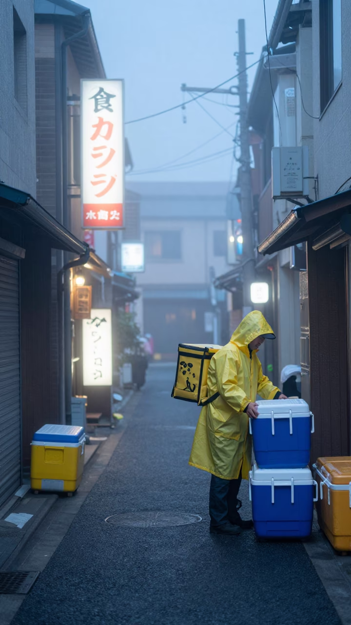 Securing Coolers in Fukuoka in in Fukuoka, Japan