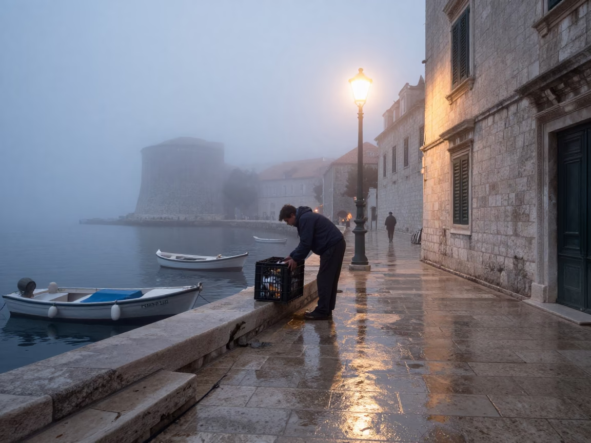 Securing Crate in Dubrovnik in in Dubrovnik, Croatia