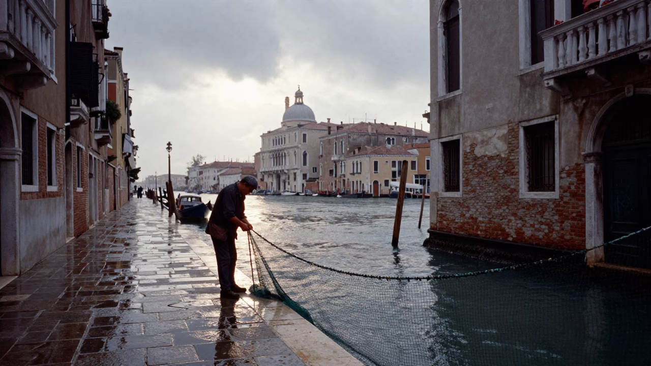 Securing Net in Venice in in Venice, Italy