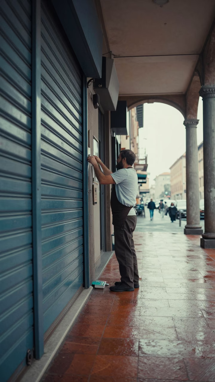 Securing Shutter in Bologna in in Bologna, Italy