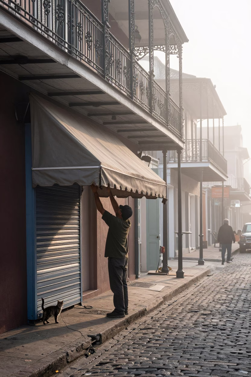 Securing Shutter in New Orleans in in New Orleans, Louisiana, United States
