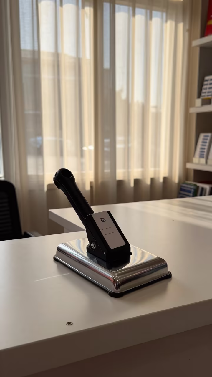 Security Tag Cradle at Checkout Lane in at a checkout lane under flat store light near Isfahan