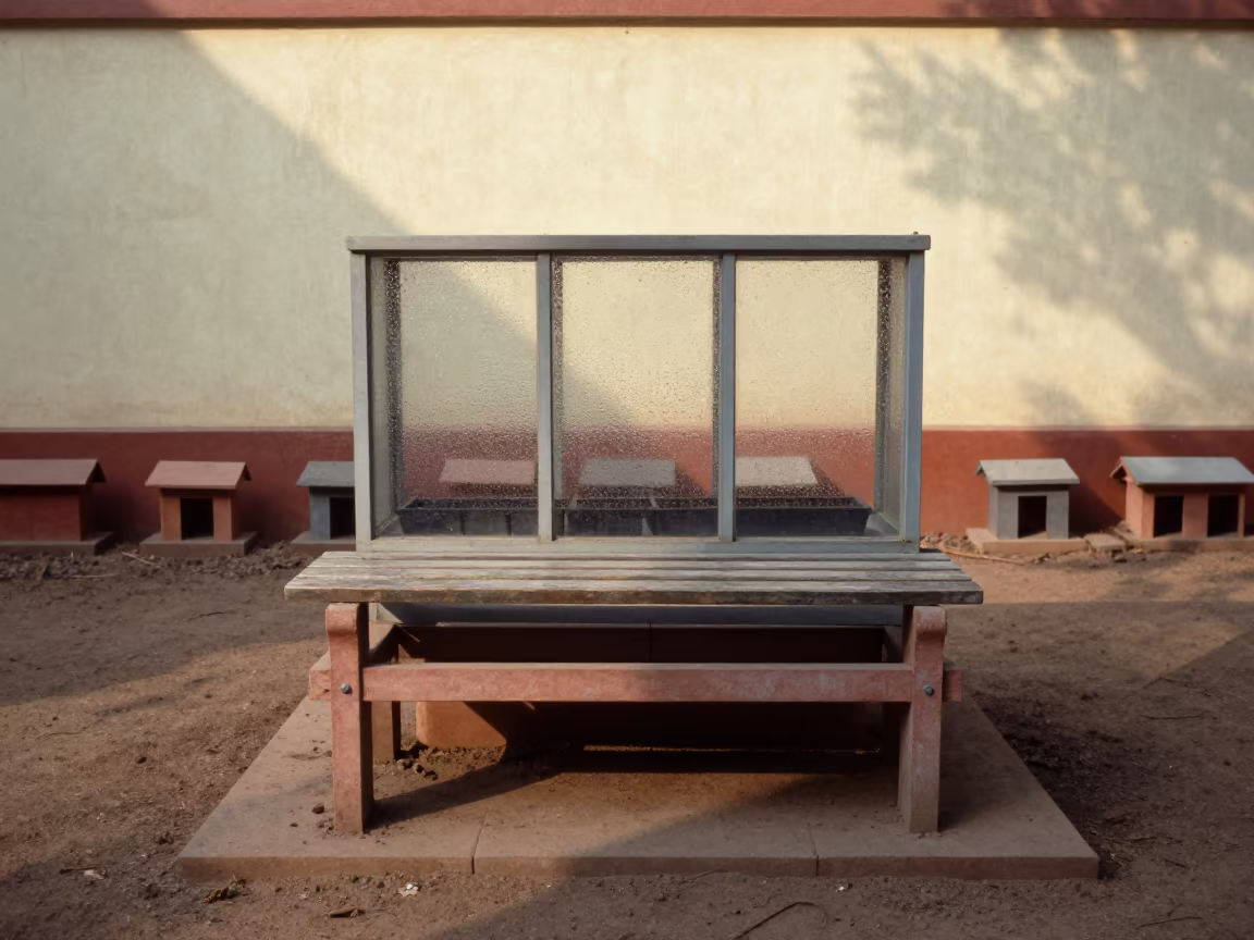 Seed Tray Buildings Ghazipur Museum Plinth in on a museum plinth in Ghazipur