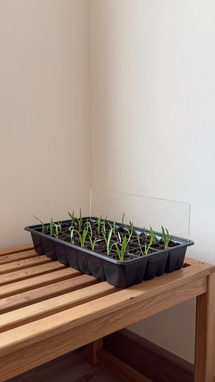 Seed Tray on Dresser in Freiburg Late Summer in on a hotel dresser in Freiburg