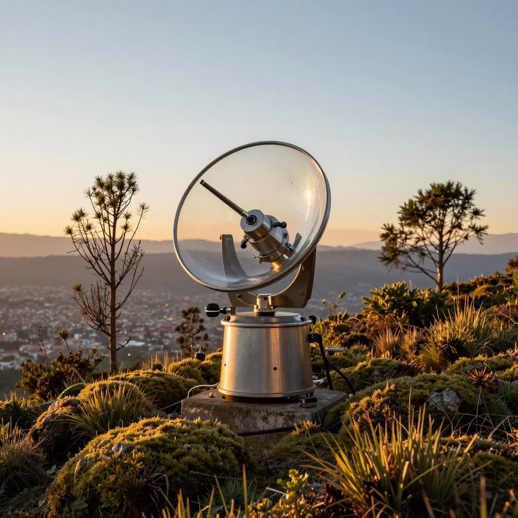Seismograph on Mossy Ridge at Sunset in in Medellín
