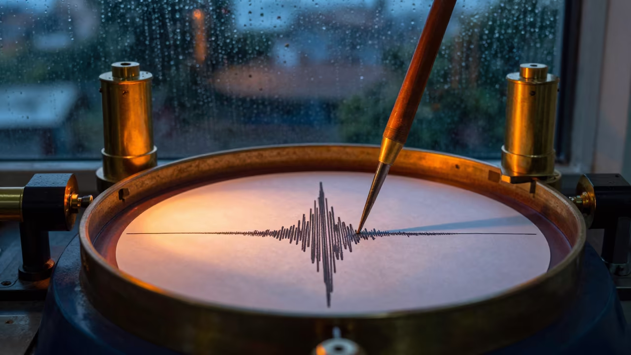 Seismograph Needle Drilling Dusk in Madurai in in Madurai