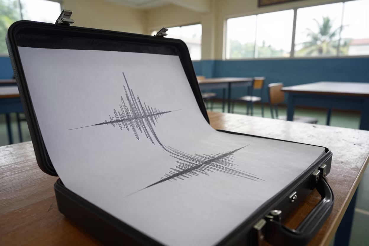 Seismograph Trace in Lalitpur School Gym Shelter in in Lalitpur