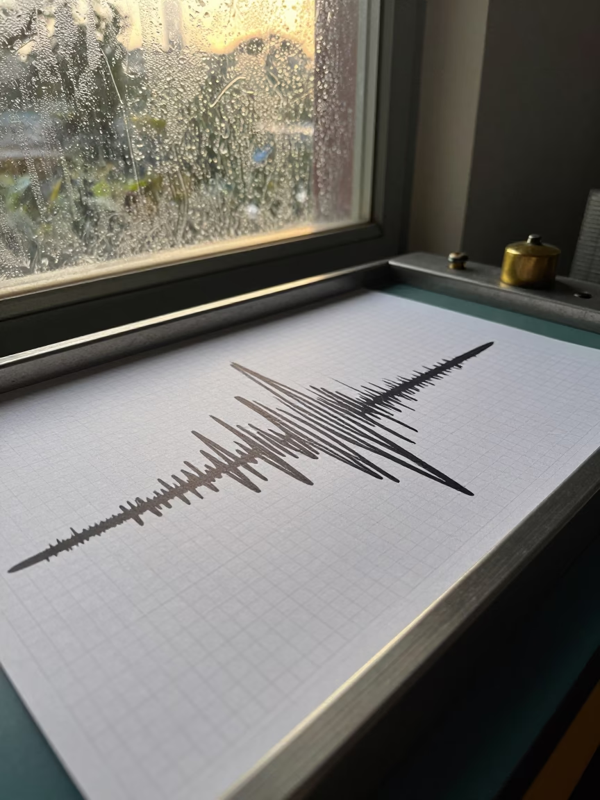 Seismograph Tracing Tremors Before Dawn in near Kolkata