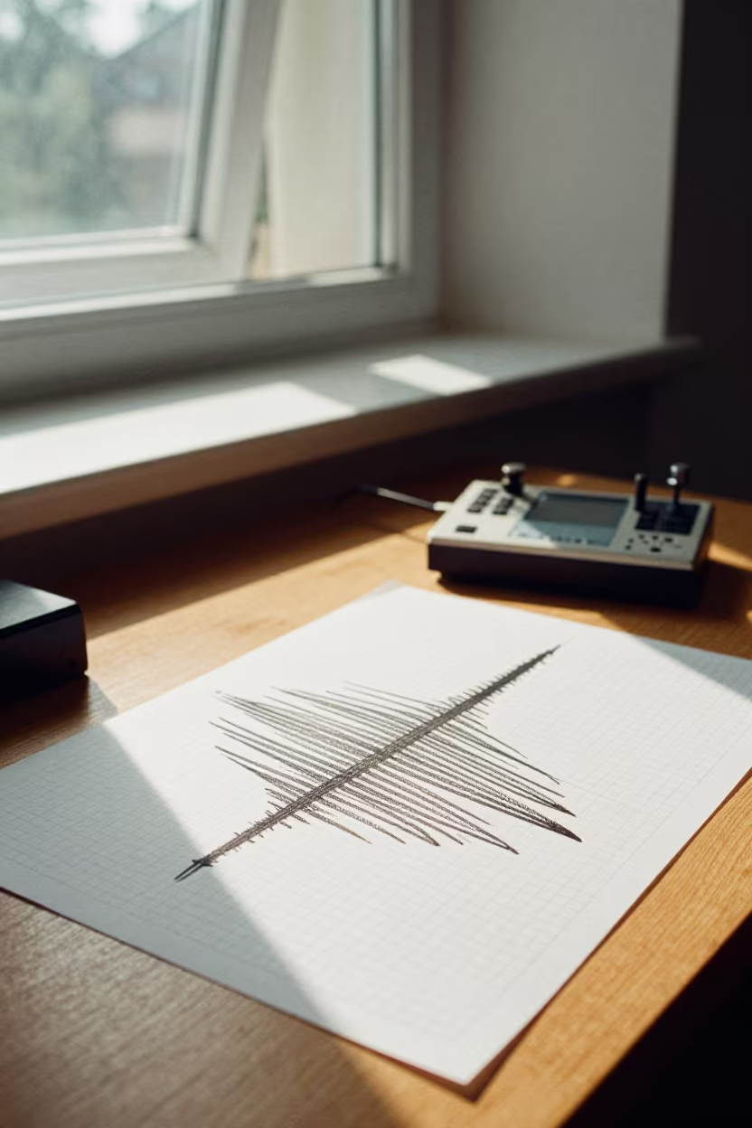 Seismograph Tracing Tremors in Bielsko-Biała in in Bielsko-Biała