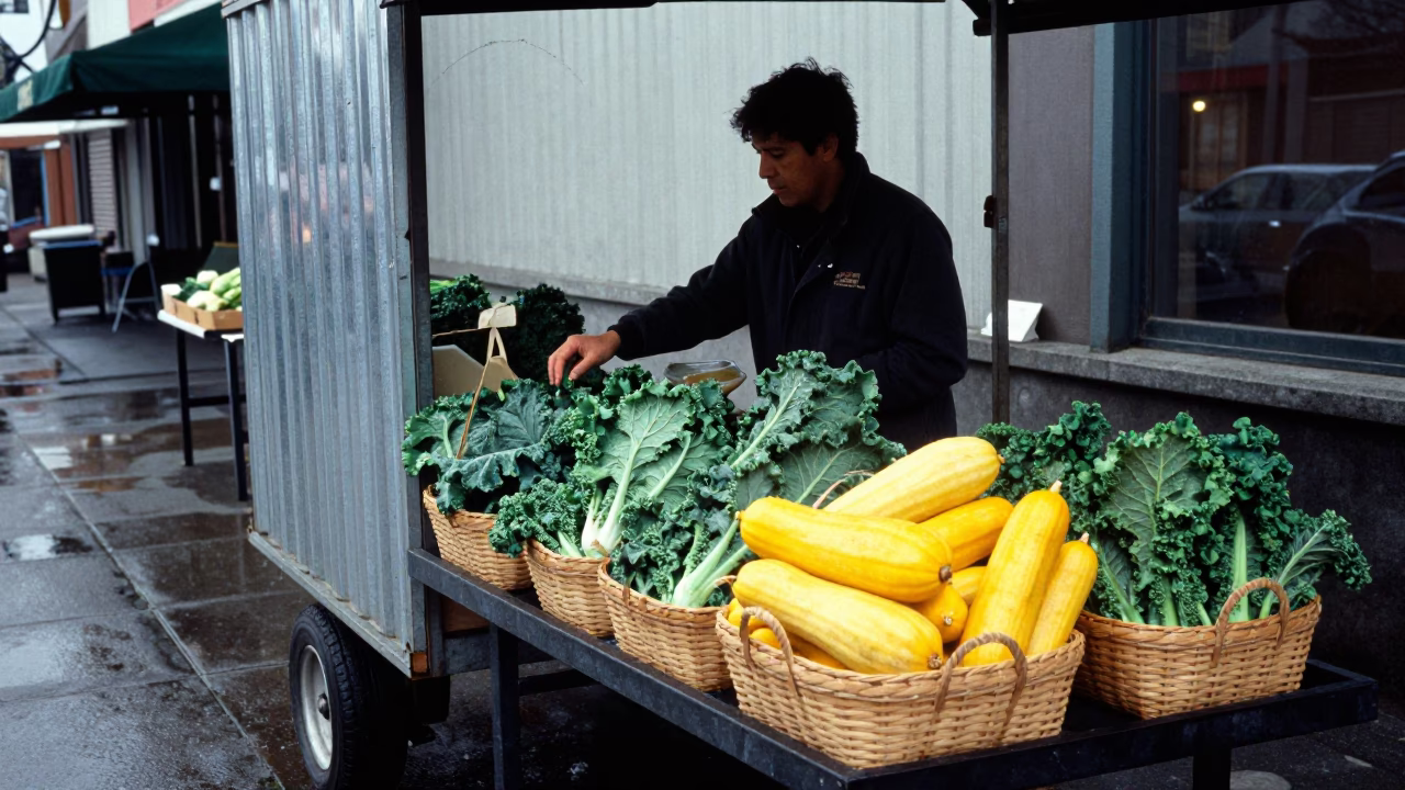 Selecting Produce in Portland in in Portland, Oregon, United States