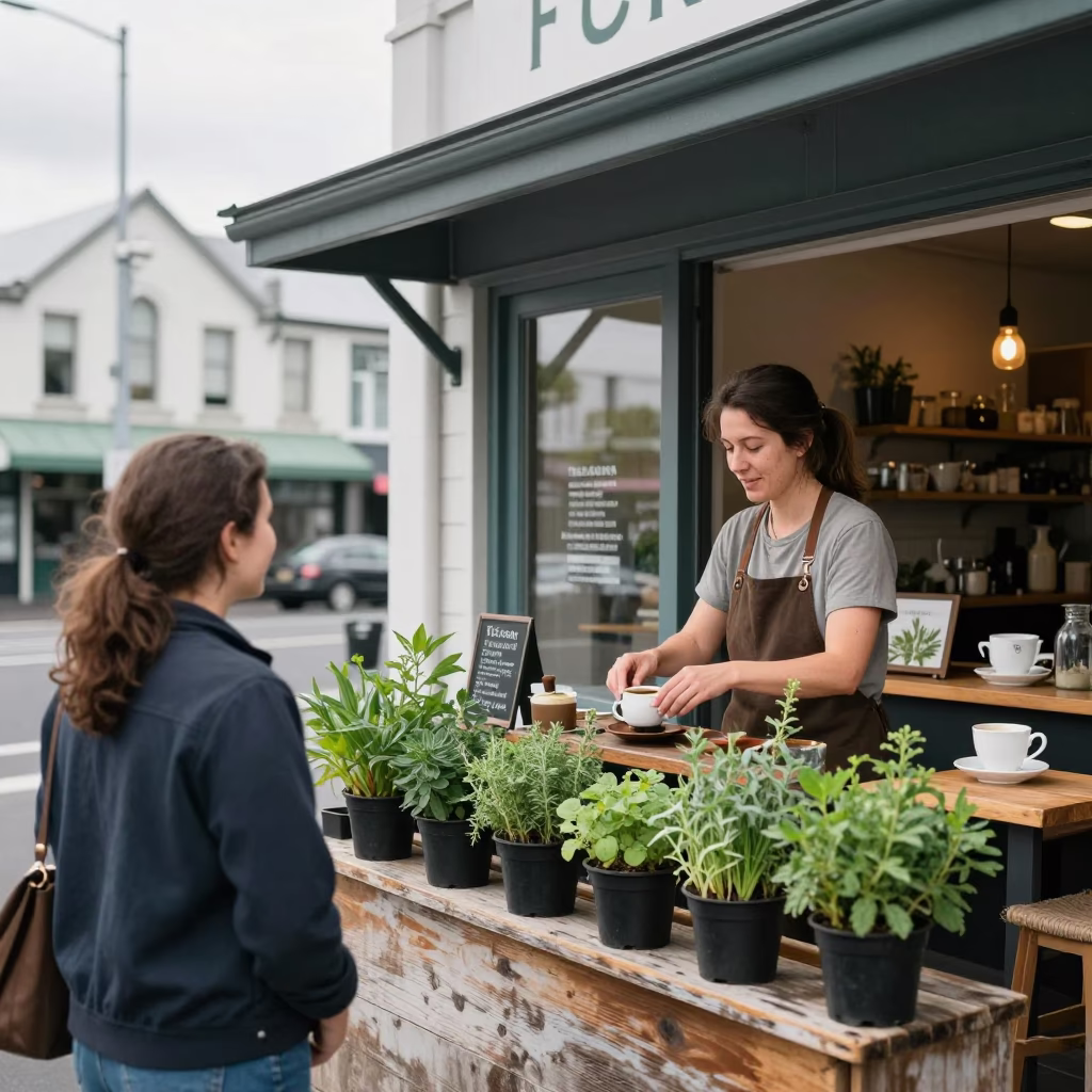 Seller Interacting in Christchurch in in Christchurch, New Zealand