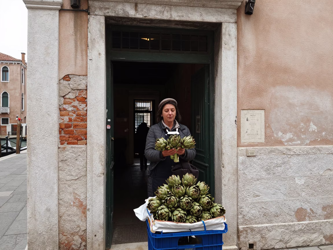 Selling Artichokes in Venice in in Venice, Italy