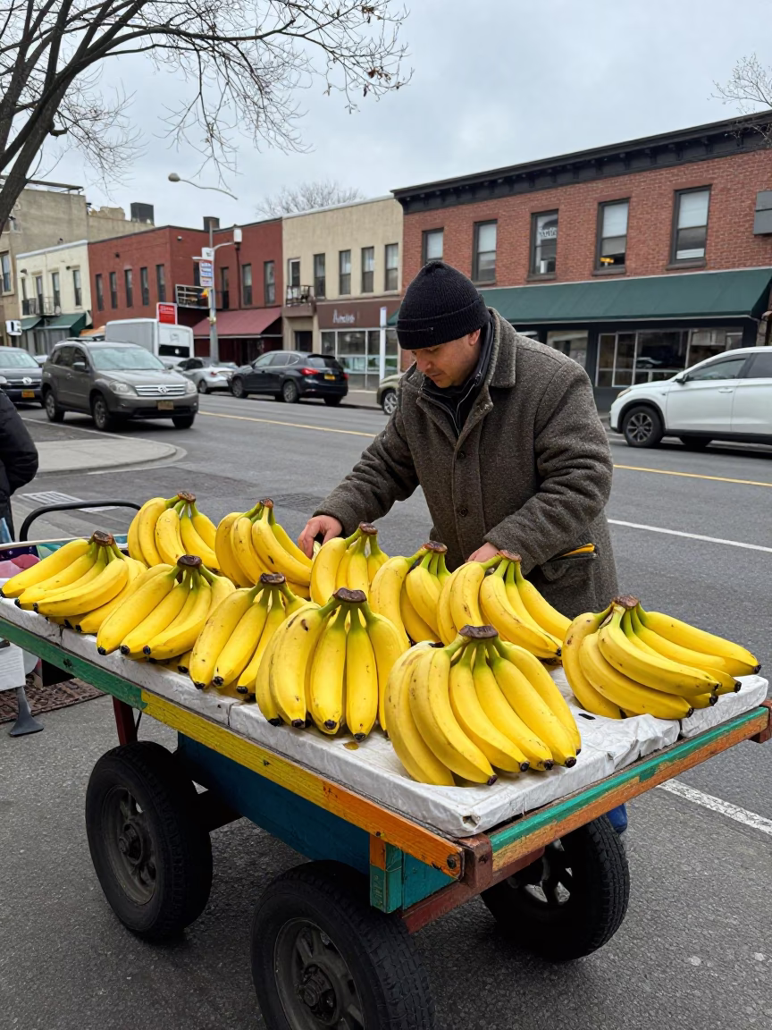 Selling Bananas in New York in in New York, New York, United States