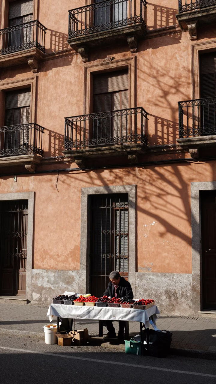 Selling Berries in Buenos Aires in in Buenos Aires, Argentina