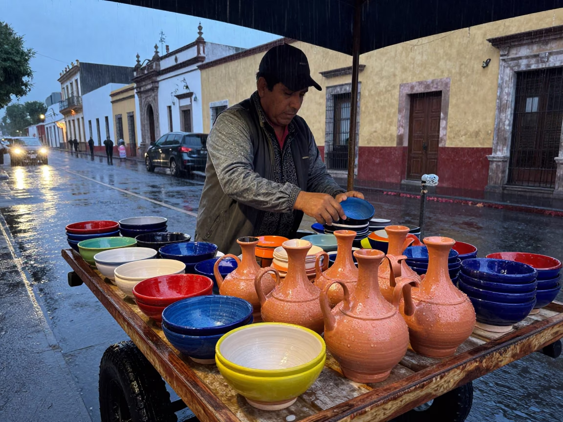 Selling Ceramics in Guadalajara in in Guadalajara, Mexico