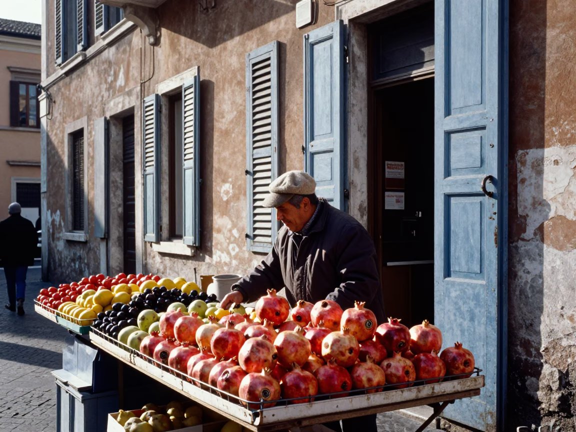 Selling Fruit in Rome in in Rome, Italy