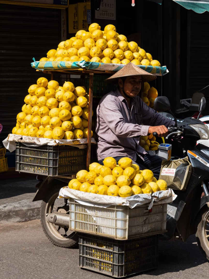 Selling Lemons in Ho Chi Minh City in in Ho Chi Minh City, Vietnam