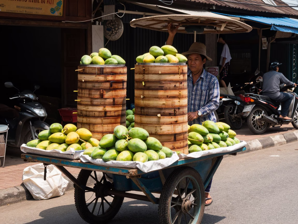 Selling Mangoes in Chiang Mai in in Chiang Mai, Thailand