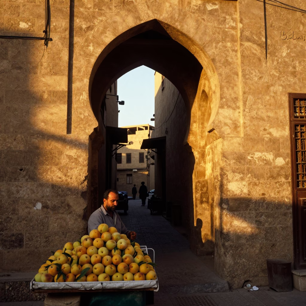 Selling Nectarines in Cairo in in Cairo, Egypt