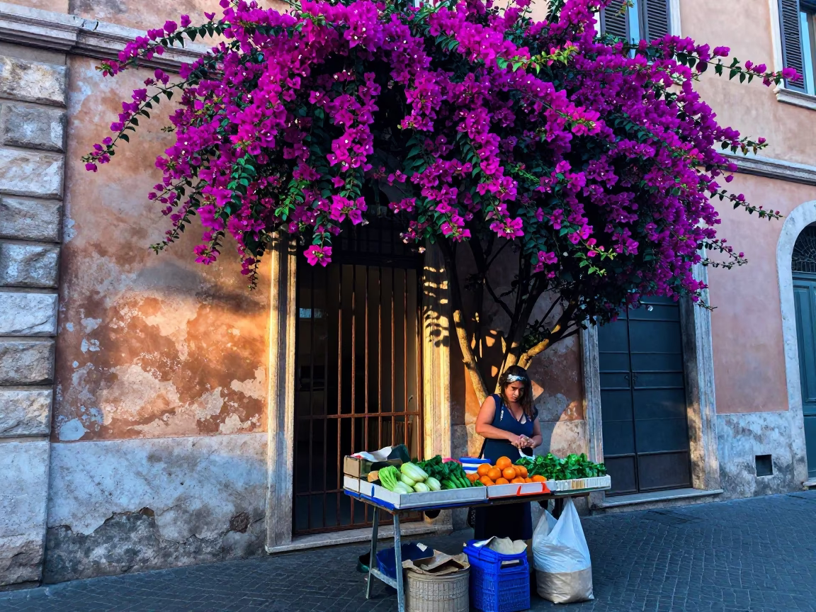 Selling Produce in Rome in in Rome, Italy