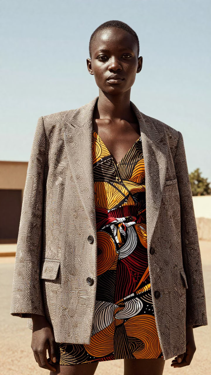 Senegalese Model in Dakar at The Flat Glare Of Noon Light in in Dakar, Senegal