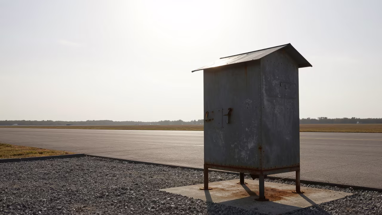 Sentry Stove Corner on Airbase Flight Line in along an airbase flight line near Leon