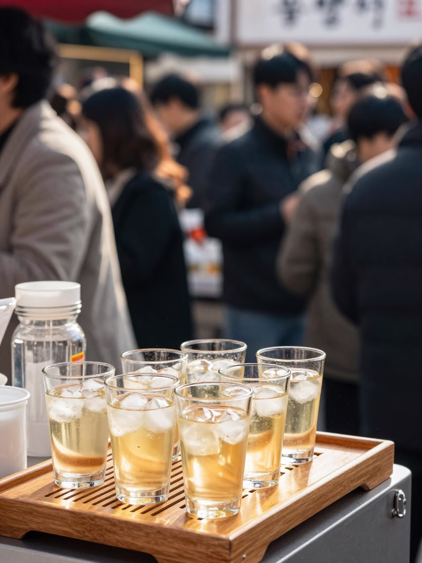 Seoul Glass Tumblers at The Late Morning Light in in Seoul, South Korea