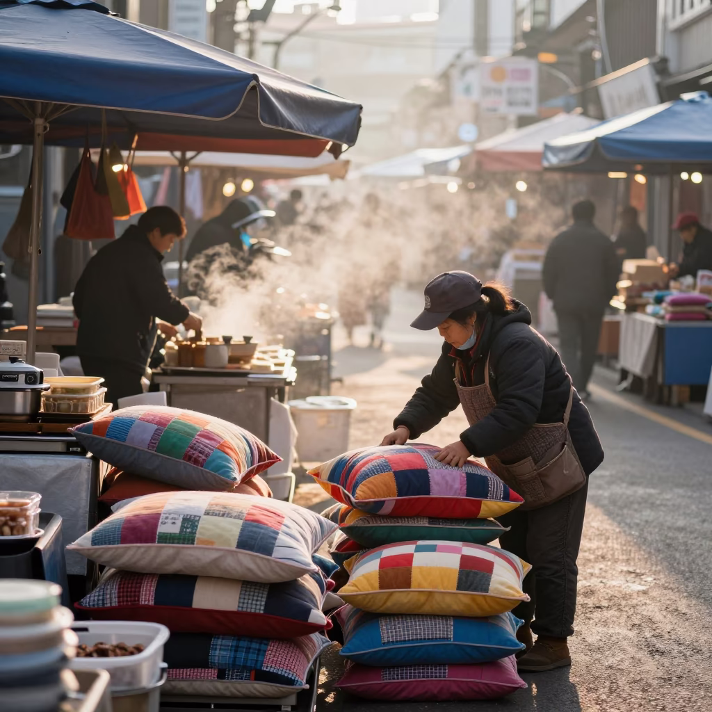 Seoul Street Market at The Early Morning Light in in Seoul, South Korea