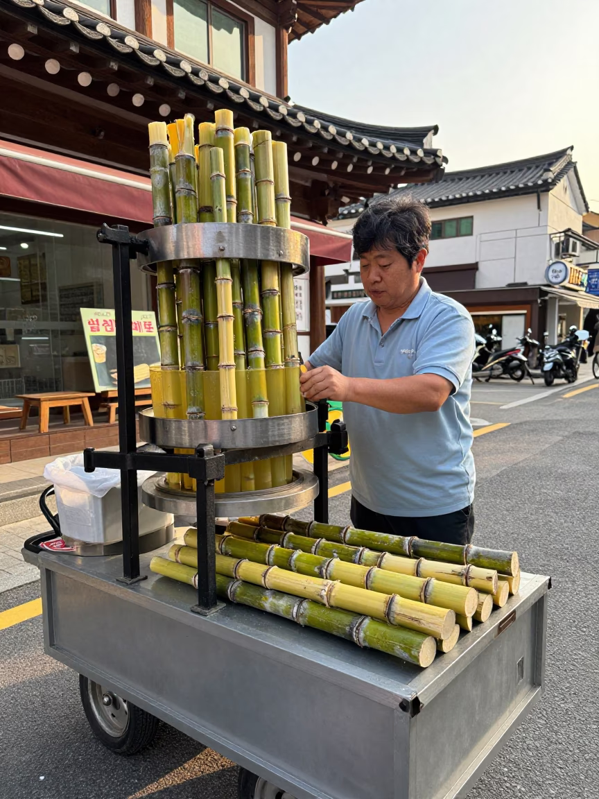 Seoul Sugarcane Juice at The Late Morning Light in in Seoul, South Korea