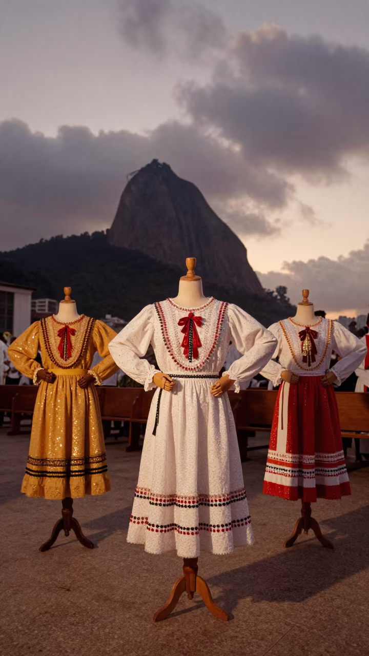 Sequin Dance Costumes in Rio Prayer Hall in in a prayer hall in Gloria, Rio de Janeiro