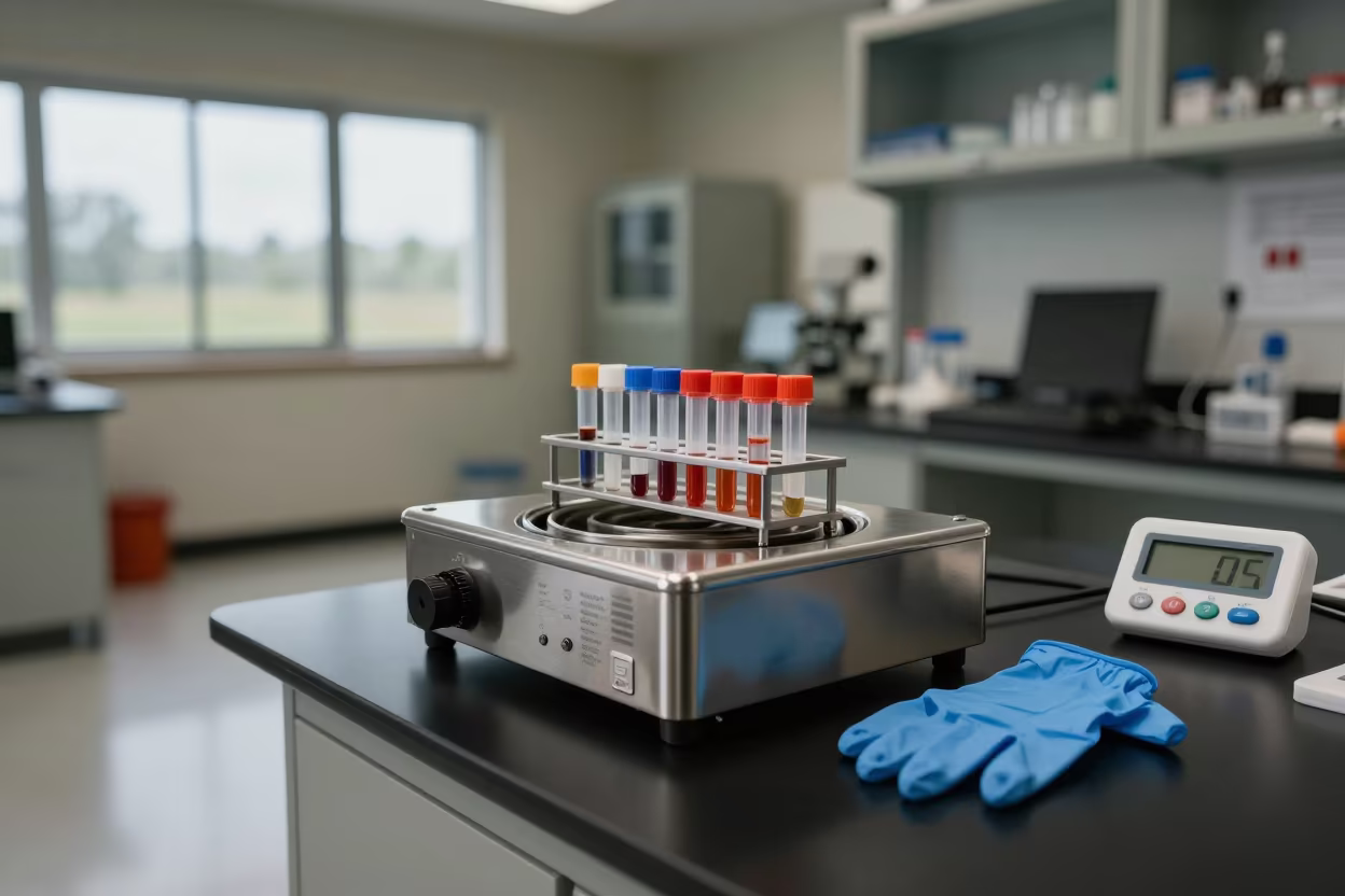 Serum Tubes in Observatory Lab in inside an observatory control room near Lakota