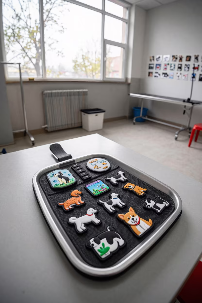 Service Dog Patch Bin in Jinan Adoption Room in inside an adoption room in Jinan