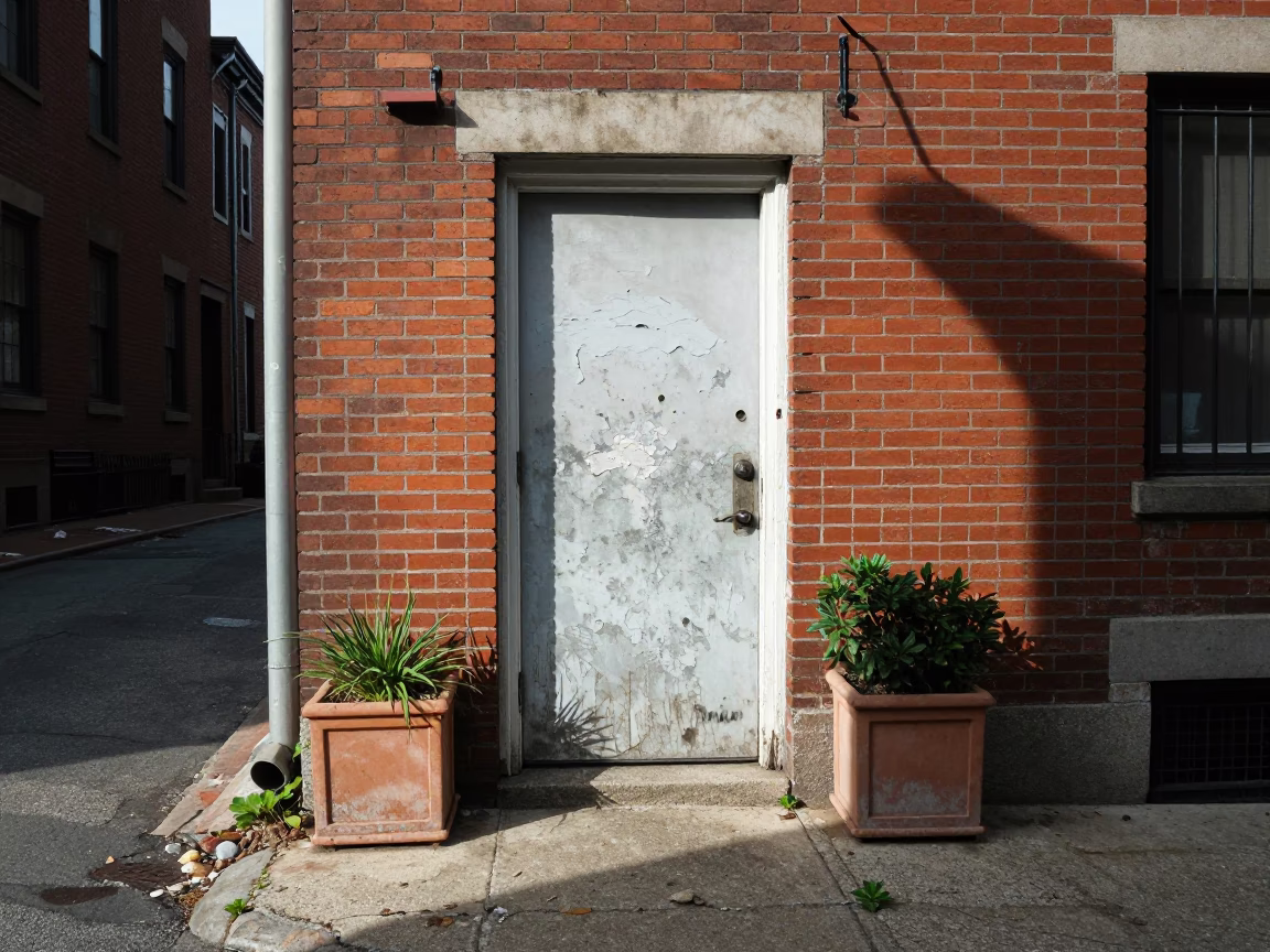 Service Door And Planter in Boston in in Boston, Massachusetts, United States