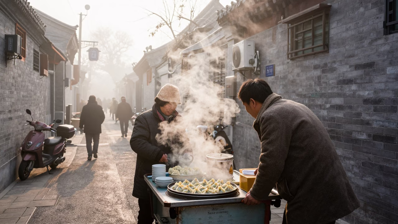 Serving Breakfast in Beijing in in Beijing, China