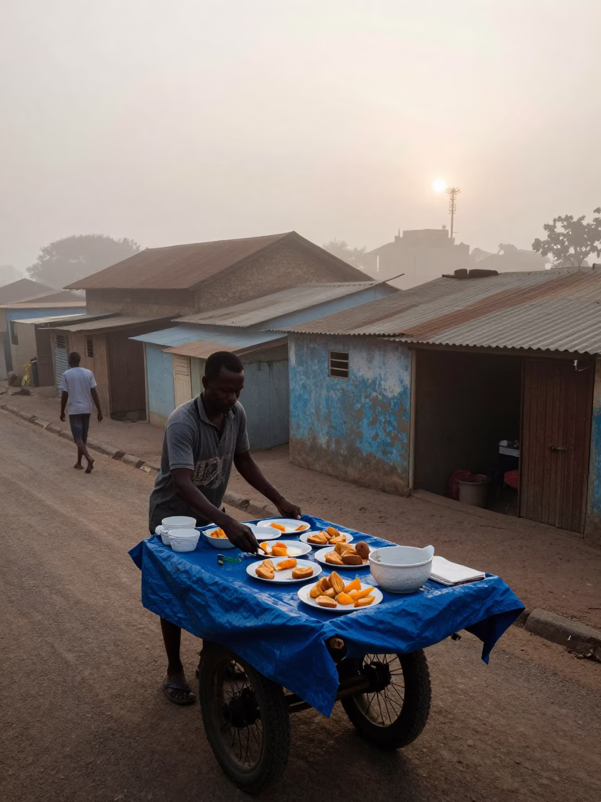 Serving Breakfast in Dakar in in Dakar, Senegal