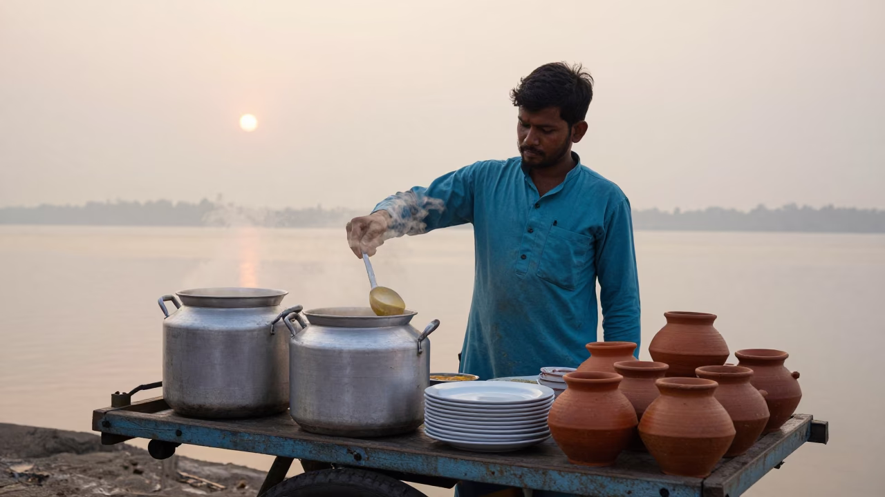 Serving Breakfast in Kolkata at Nautical Dawn Light in in Kolkata, India