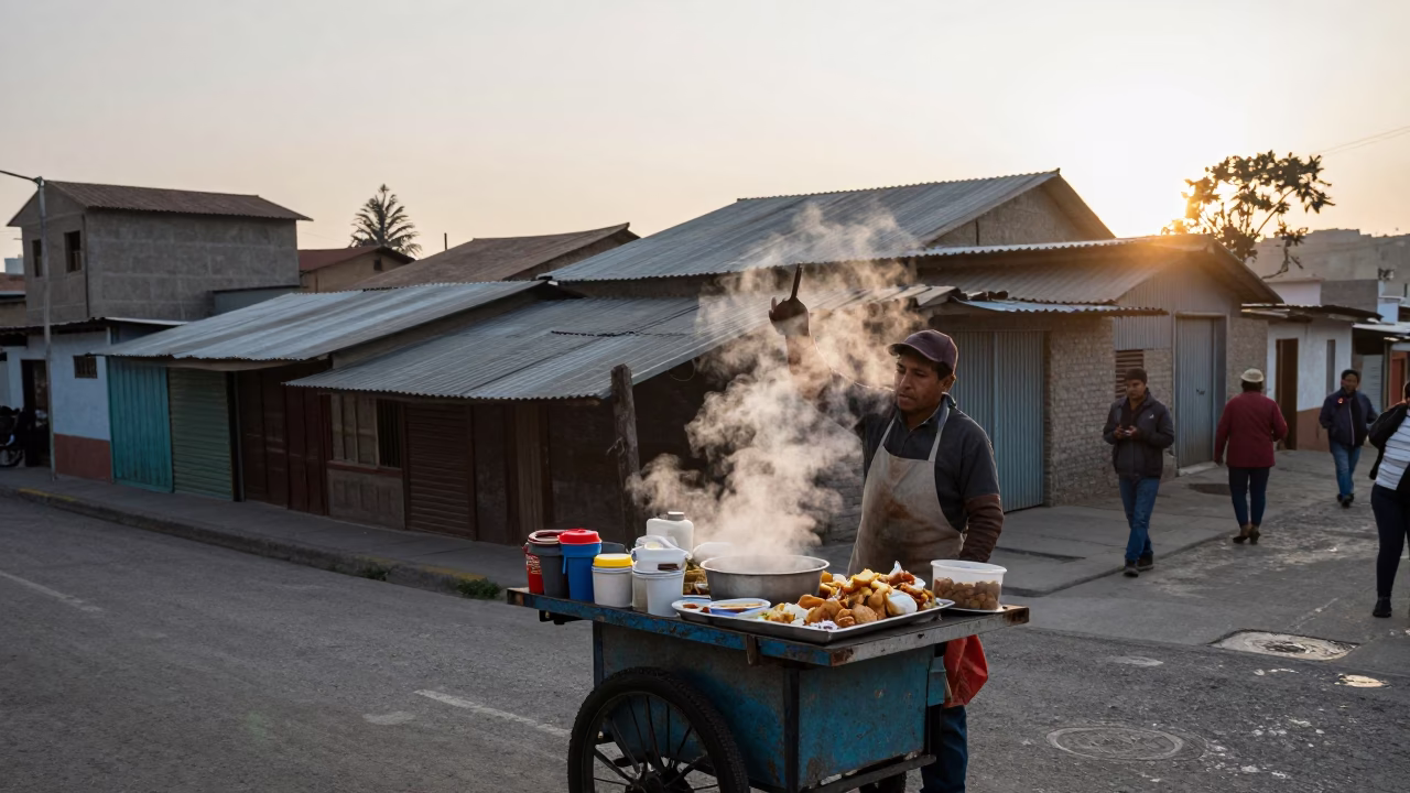 Serving Breakfast in Lima in in Lima, Peru