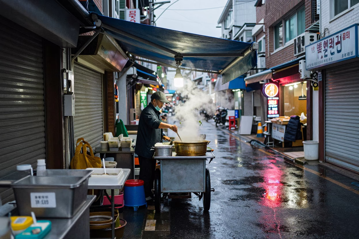 Serving Broth in Seoul in in Seoul, South Korea