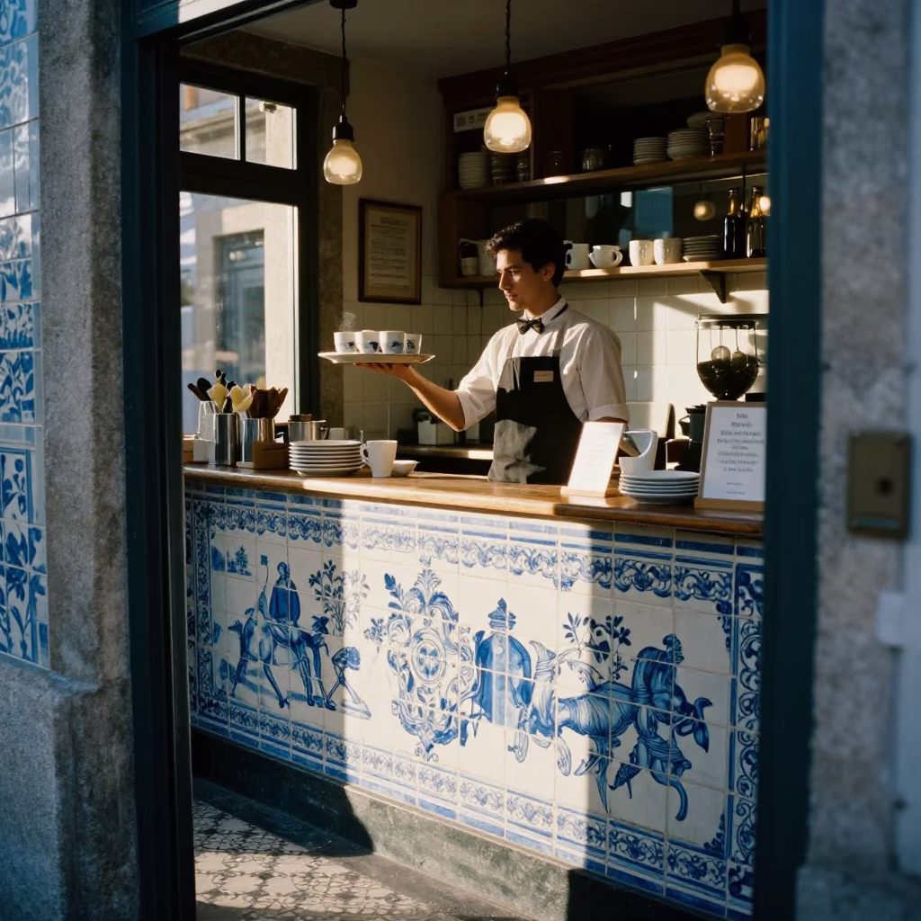 Serving Coffee in Porto in in Porto, Portugal