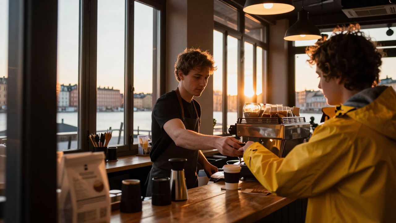 Serving Coffee in Stockholm in in Stockholm, Sweden